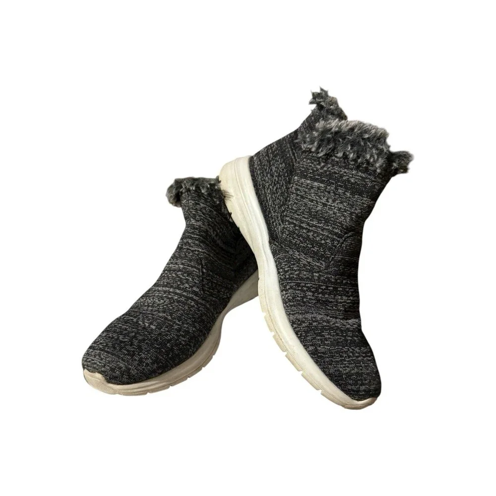 Telic Apres-Ski Recovery Comfort Boot Granite Gray SZ 8 Ankle High top Faux Fur